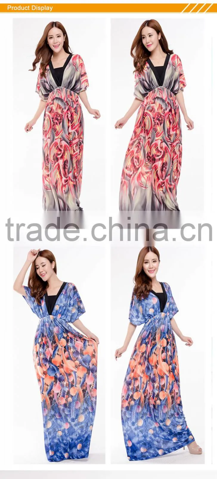 Zakiyyah 014 New Arrival 2017 China Girl Print Fashion Casual Dress Summer Woman dresses Latest Designs Photos without Dress