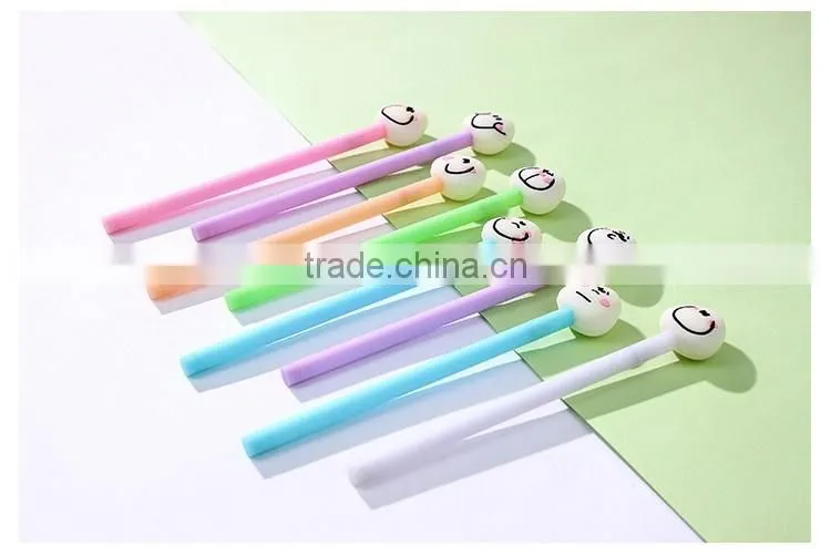 Cute steamed buns pattern cap pen 0.5mm plastic ballpoint pen