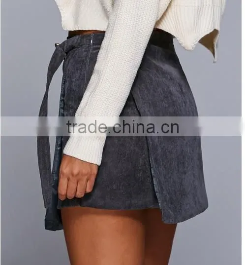 2017 A line corduroy wild mini skirt for lady