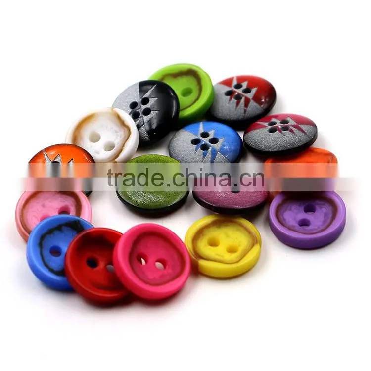 Factory Direct Sales 8Colors 12.5mm Resin Button Candy Colors Fine Side Kids Button Children DIY Buttons