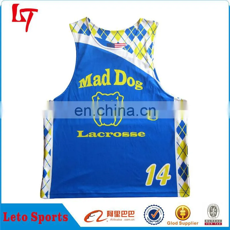 Unisex Mesh Wicking Lacrosse Jersey&Pinnie/Sublimation Lacrosse Reversible Jerseys/Reversible Lacrosse Mesh Pinnies