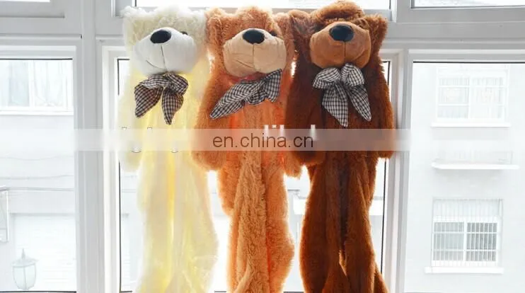 hot sale unstuffed plush teddy bear/skin of plush teddy bear free sample big teddy bear 200cm plush bear/stuffed big size bear