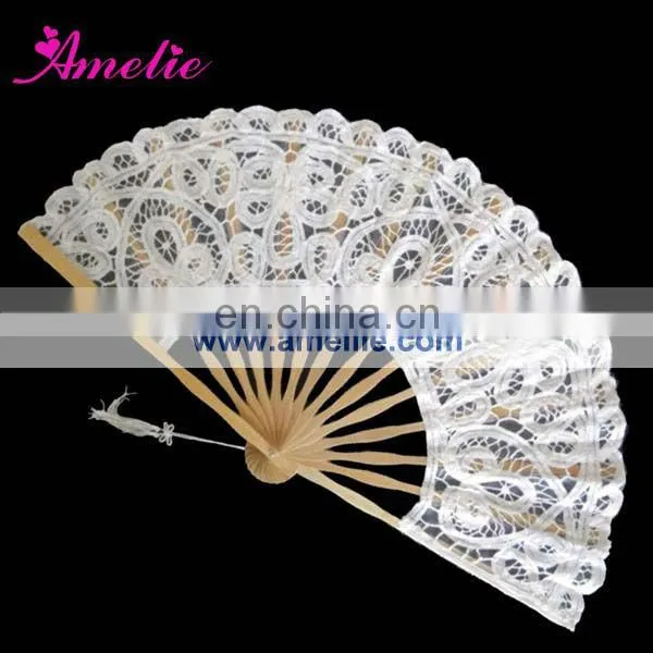 Hot design,white lace wedding fans