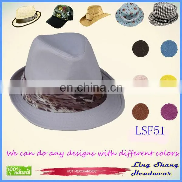 LSF49 Ningbo Lingshang Wholesale Beautiful Ribbon Fabric fashion wholesale fedora hat