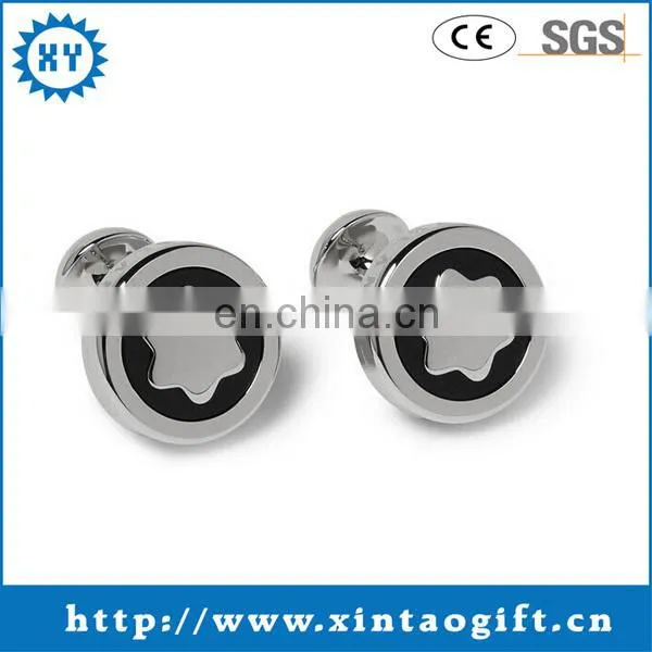 Custom high quality blank flower shaped stainless steel cufflink