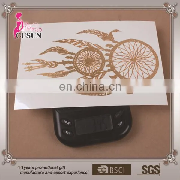 High Quality Gold Foil metallic Arabic Tattoos