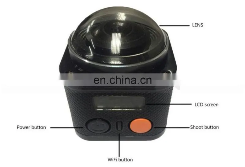 High Definition 12.4MP 360 Degree Panoramic Camera Outdoor Sports DV WIFI Mini Wireless Webcam