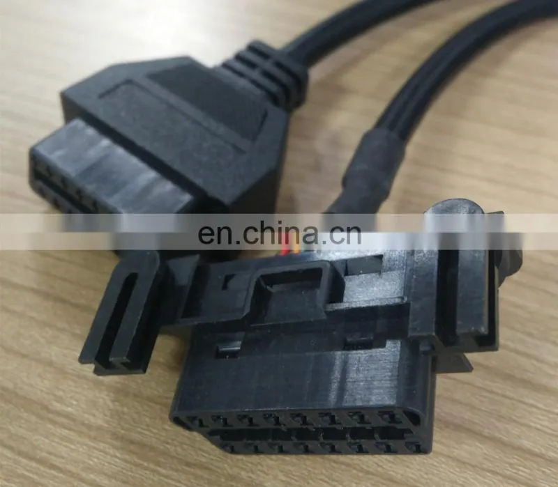 OBD2 Male to Dual Female Adapter Splitter Extension Cable 18cm OBD II 0.6FT