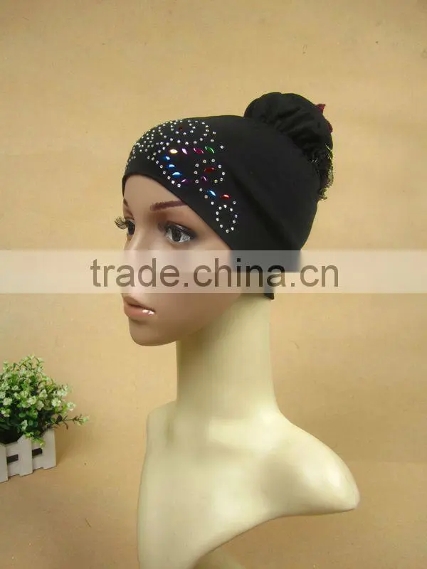 A523 fashion flower islamic hijab cap,muslim hejab hat