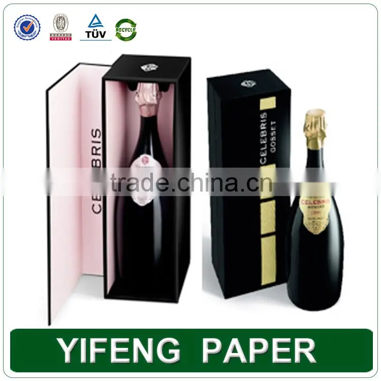 Trade Assurance Supplier Wholesale Fashion paper packaging Wine box/ flip top paper wine box with magnetic catch
