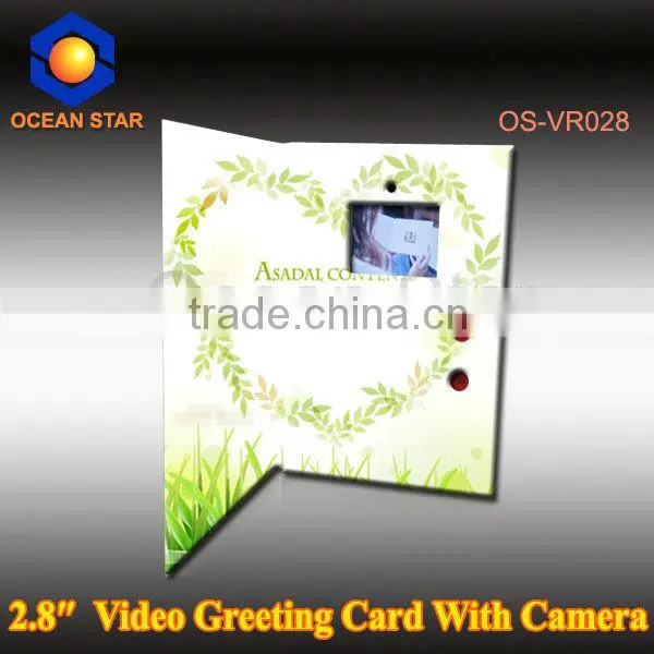 lcd video brochure card /invitation lcd video greeting card/lcd video card video player greeting card