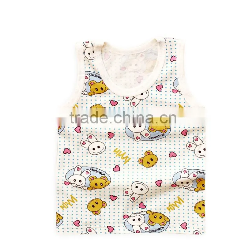 100% cotton custom printed children vest for bulk China supplier
