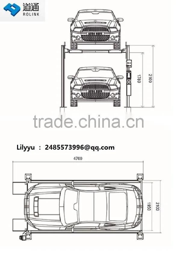 four post home-used PJS simple lifting car parking equipment