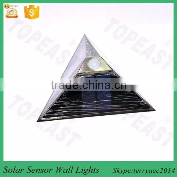 TOP Quality Solar Powered Wall Light Auto Sensor Fence LED Garden Yard Fence Lamp Outdoor