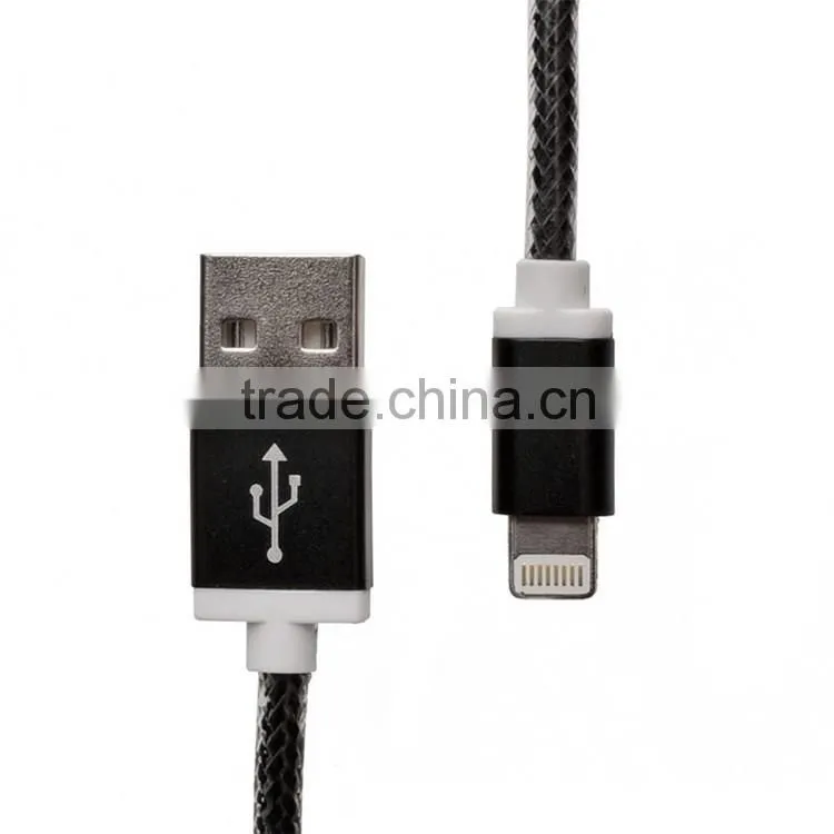 MFi manufacturer mobile phone mfi certified cable New Hot Colorful Braided Leather Cable