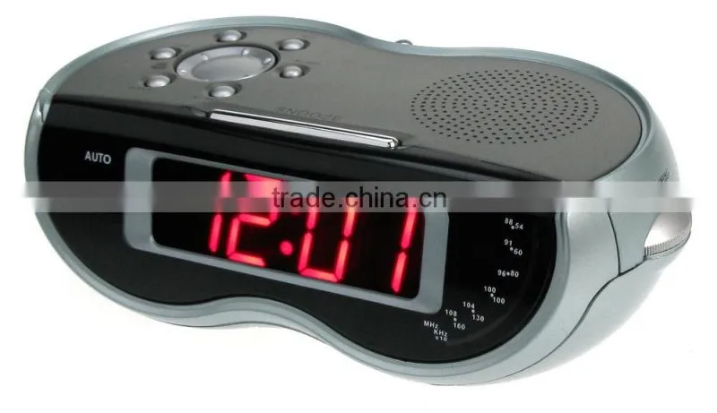Cheap Big Size Stream Lined Table Desktop Alarm Clock Radio