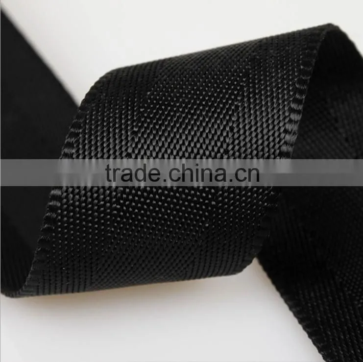 black Herringbone polyester webbing