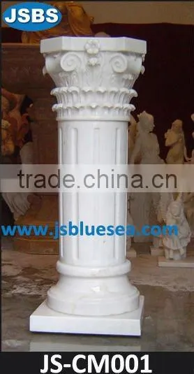 White marble column base beautiful carving