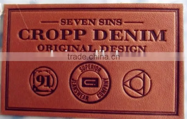 Customer PU brown Debossed Leather Patch for sofa and bags indongguan