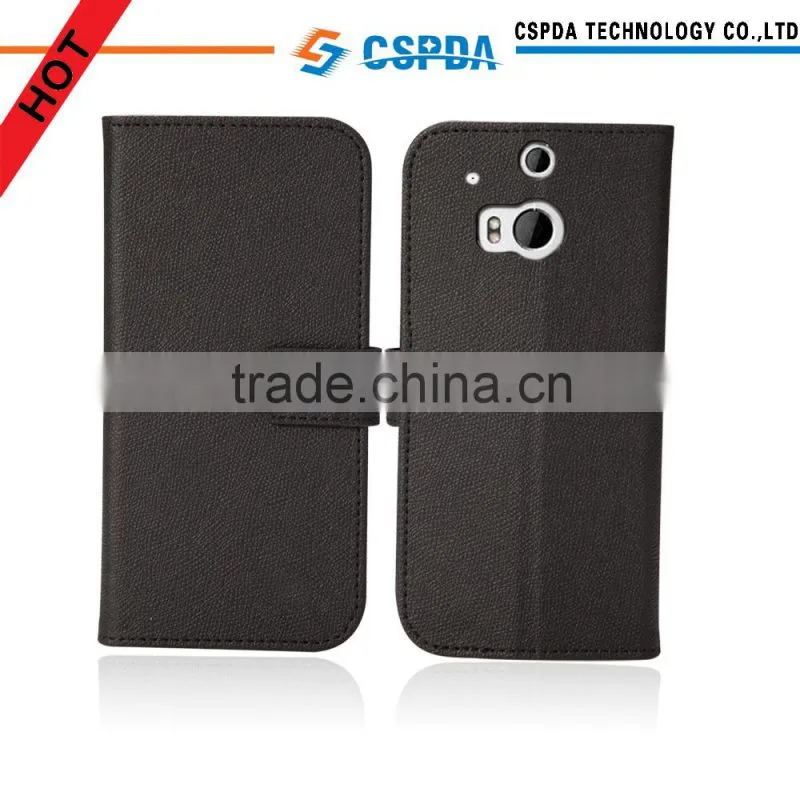 High quality wallet with standing function pu leather case for htc one2 one m8