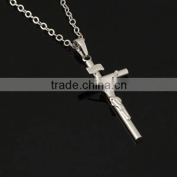 OEM Rhodium Silver Religious Jewelry Jesus Crucifix Pendant