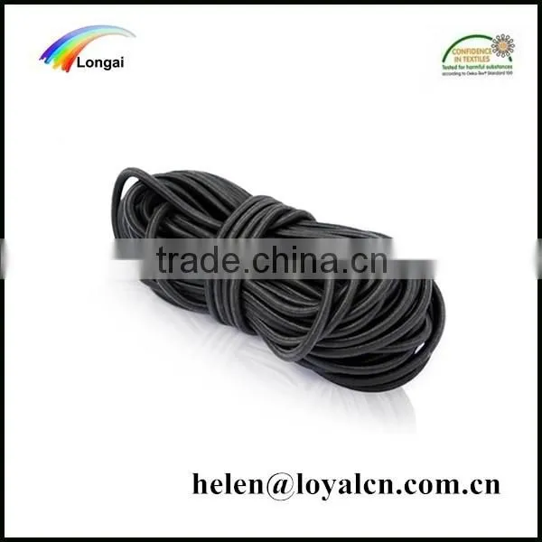 2016 Eco-friendly black round braided elastic cord for sale