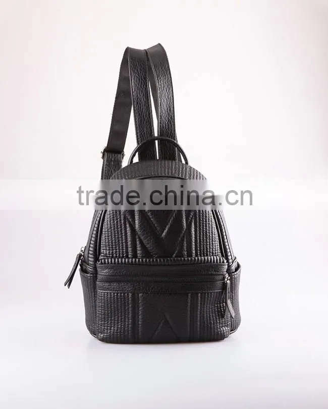 4785-china wholesale women black PU quillting backpack
