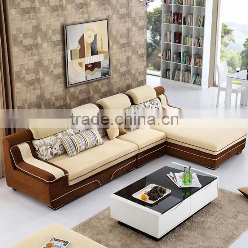 Simple Design Fabric Scatter Back Three Seat Sofa