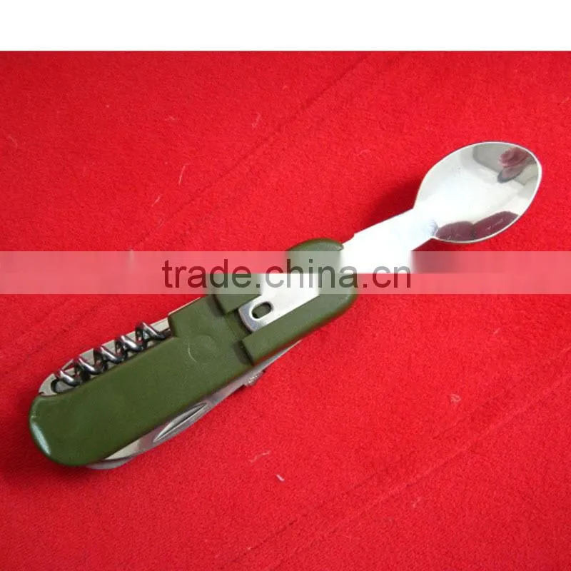 Outdoor camping combination tableware set with knife fork spoon saw opener