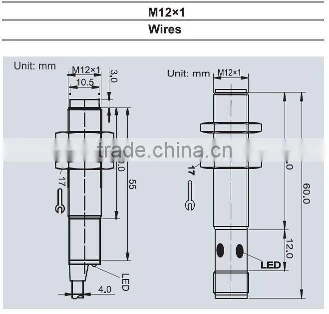 M12 Through Beam Photo Sensor Switch, M12 Photocell Sensor switch (IBEST)