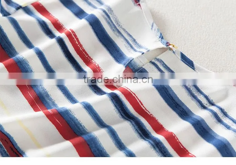 latest design striped chiffon women for fancy design t-shirt