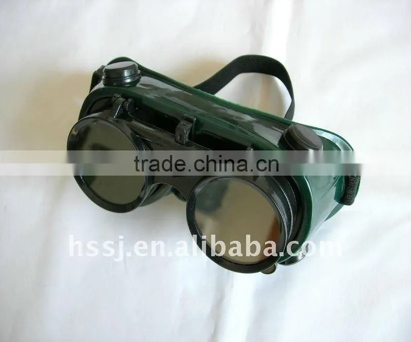 2016 green welding goggles flip-up lens economic PC lens eye protection welding goggle for sales