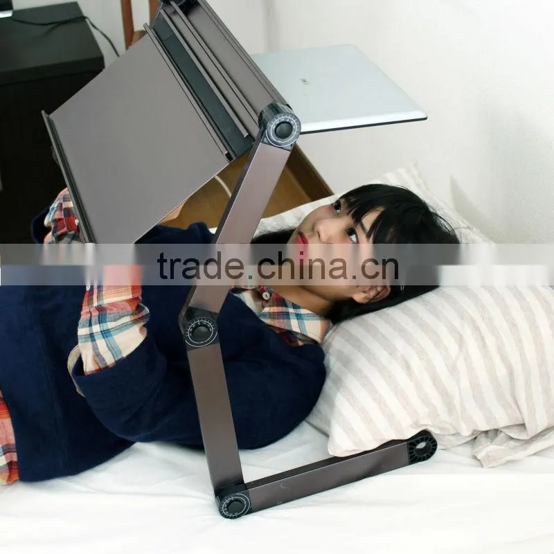 Angle Adjustable Foldable Laptop Notebook Desk Table Fans Stand Portable Bed Tray