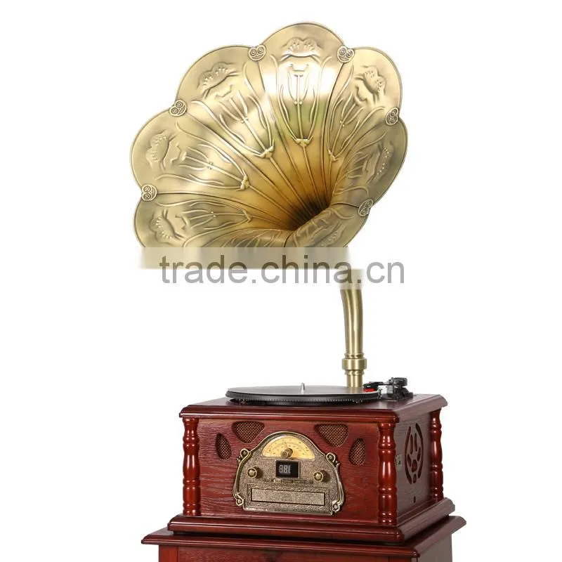 2015 Hottest popular Antique gramophone replica with RCA audio output
