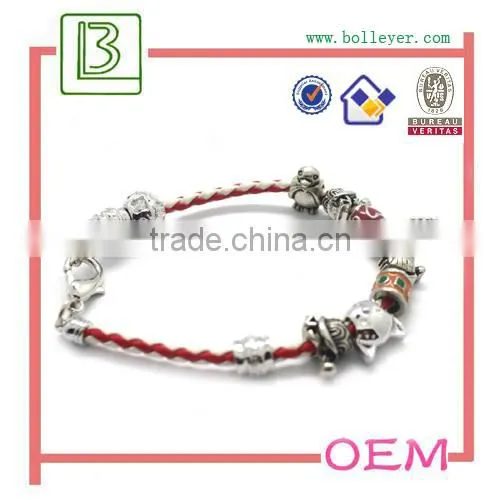 wire adjustable bracelet with metal charm