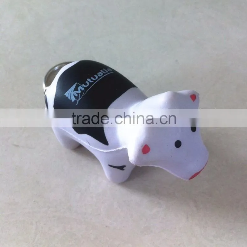 PU cow stress keychains
