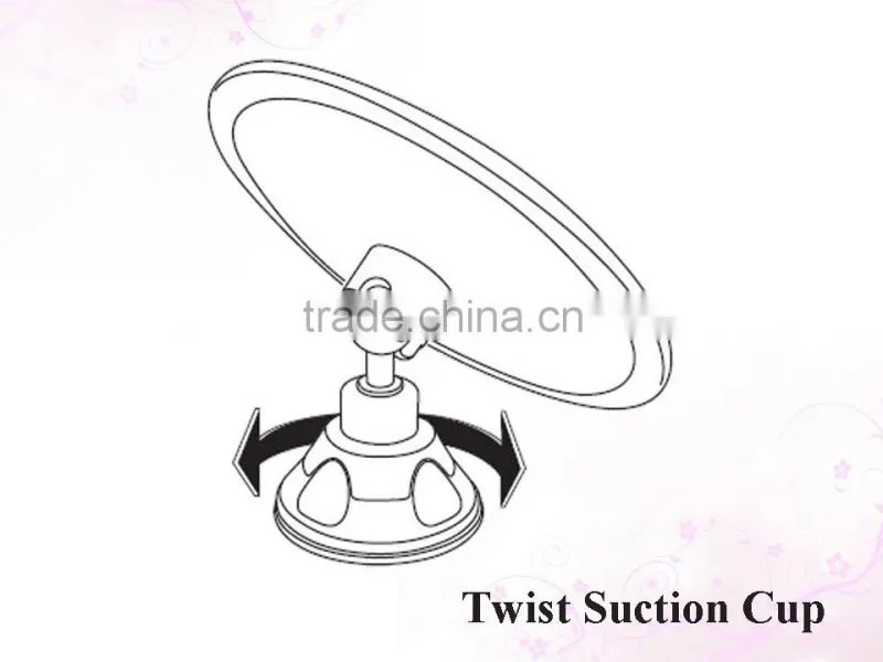 Bathroom makeup mirror with led light and suction cup