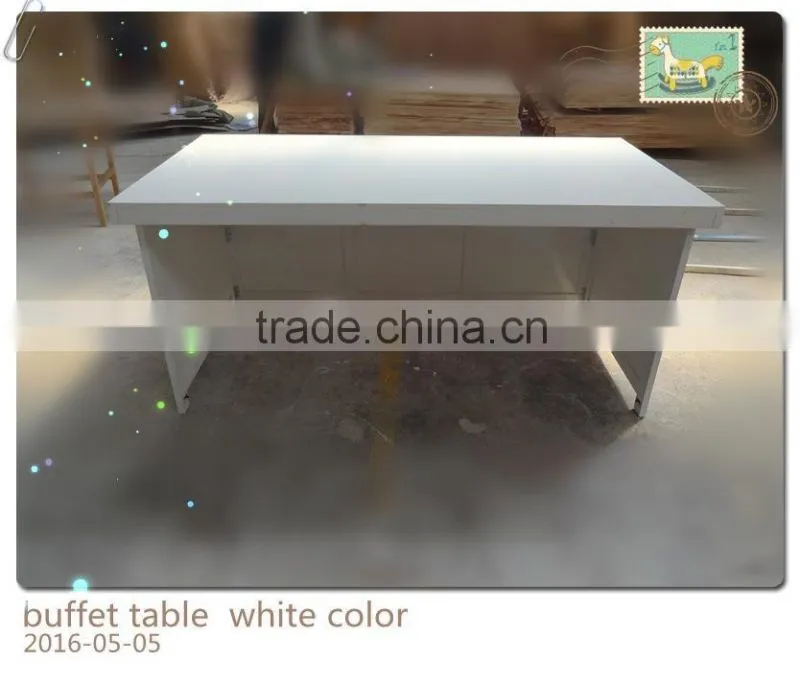 white wood restaurant buffet table