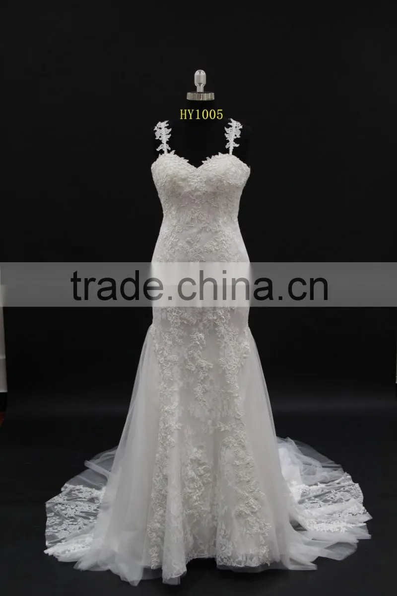 2016 new designer design sweetheart mermaid lace wedding dress
