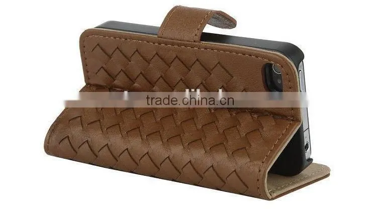 Chinese factory cheap weave wallet pattern leather case for Sony Xperia Z4 with stand