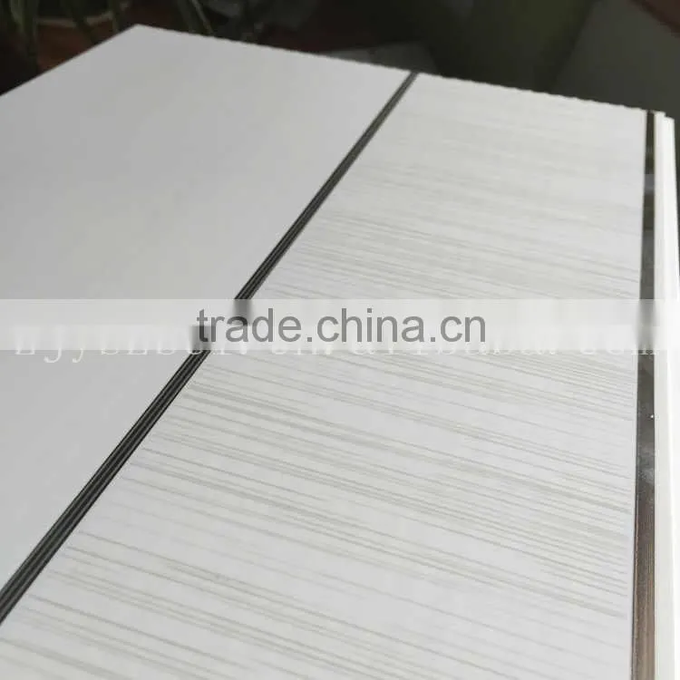 The new design printing PVC panel with silver lines and 250mm*5mm