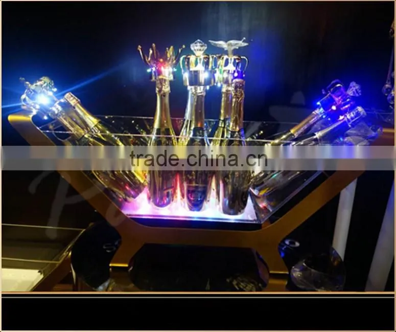 2016 Nightclub promo boat shape led ice bucket with customized printing