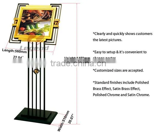 Freestanding Metal display board With Metal Base Sign Frame