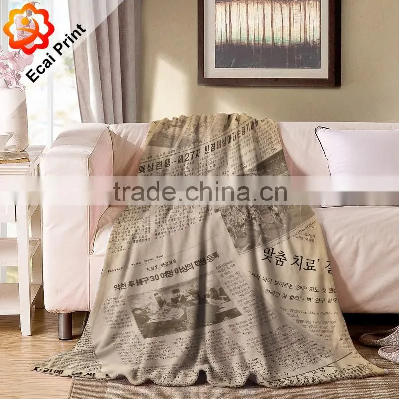 2016 best custom sublimated polyester blanket