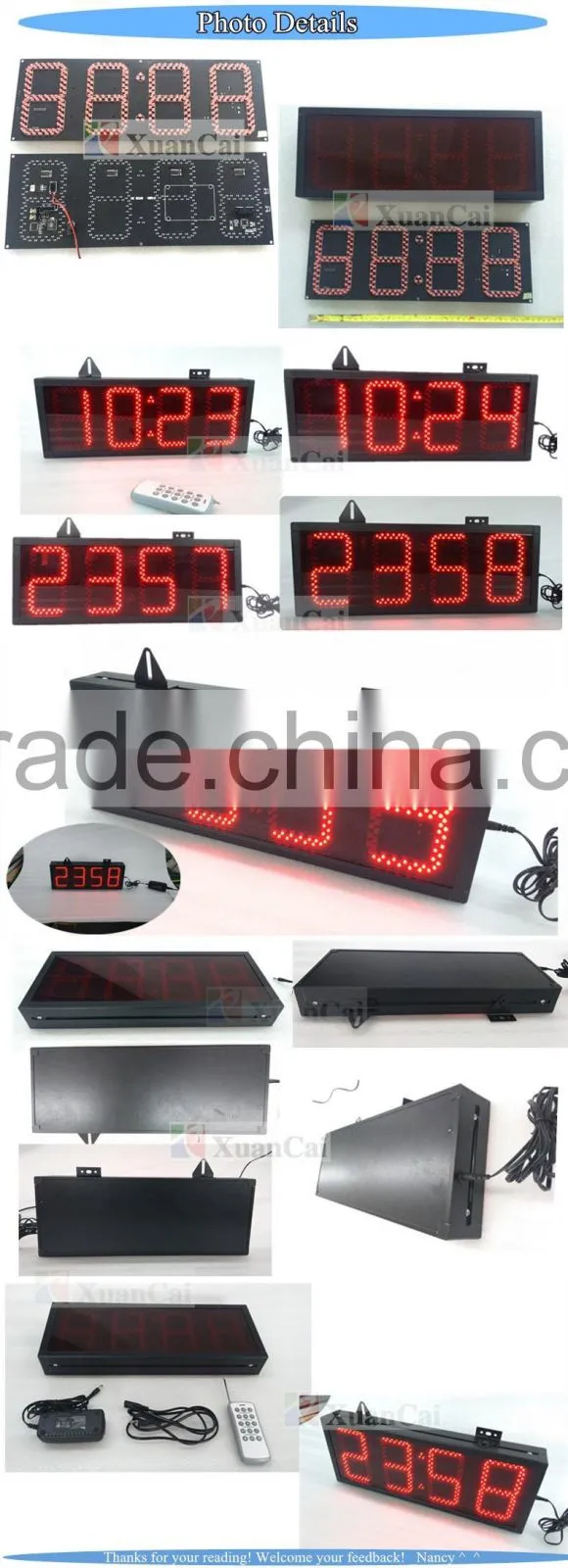 Remote control set +ON/OFF 88:88 or 88:88:88 digits Count down/UP Timer Digital Clock 7 Segment Bars LED Display