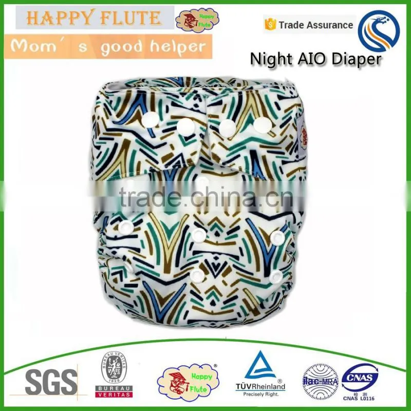 Happy Flute cloth diaper bamboo double row snaps colorful resuable baby muslin organic cloth diapers pul fabric for cloth diaper