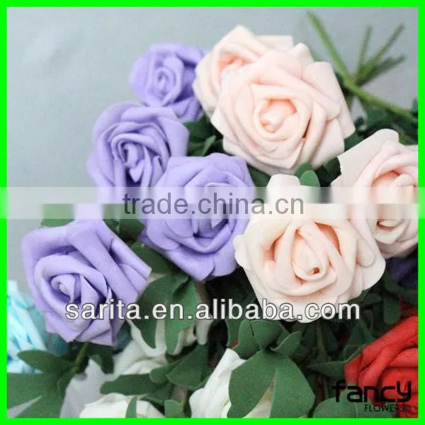 hot sale 5 pcs artificial royal blue rose flowers