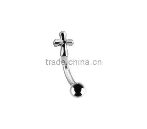 Surgical Steel Cross Eyebrow Ring Body Jewelry Wholesale
