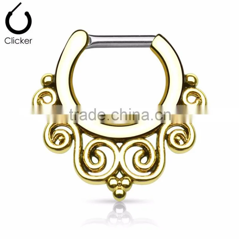 Surgical Steel Septum Clicker Nose RIngs