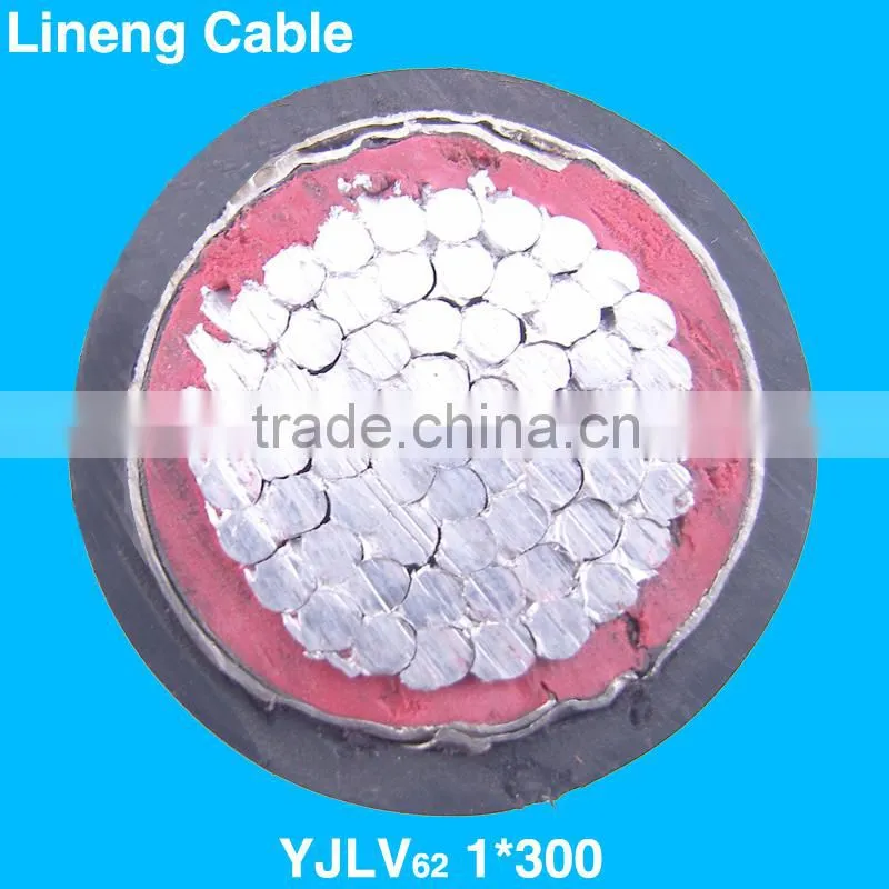 Lineng Wire Cable YJLV62 1*300 Low Voltage 1 Core Armoured Aluminum Electrical Power Cable